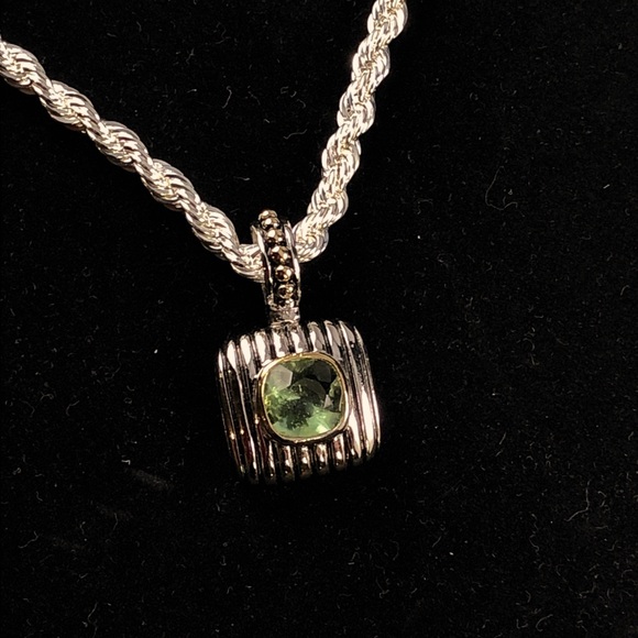 David Yurman style 3ct peridot pendant - Picture 1 of 2